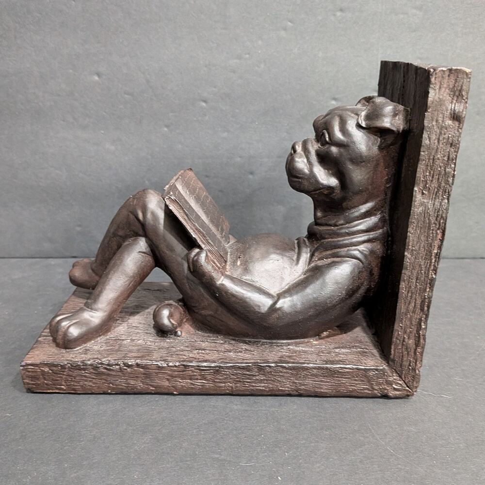French Bulldog Bookend Doorstop Dark Academia Library Whimsigoth Dog Decor Heavy